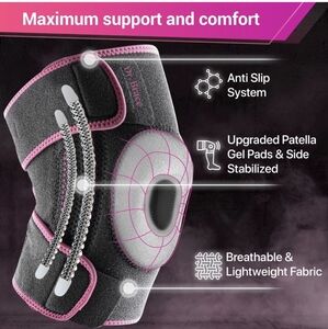 Physix Gear Knee Brace for Men & Women - Adjustable Patella Compression Knee MED